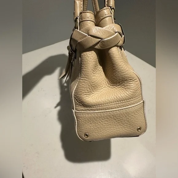 Coach Beige Pebbled Leather Hampton Tote Bag - Picture 7 of 16